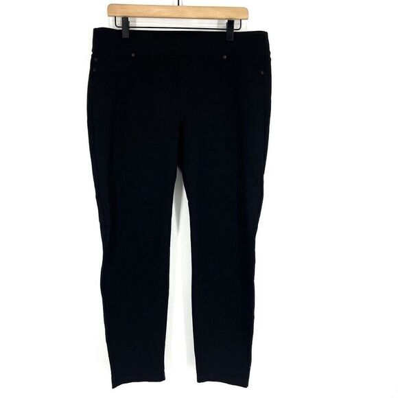 Liverpool Pants Size 14/32 Womens Black Skinny Stretch Casual Pull On Ponte Knit - Picture 1 of 7